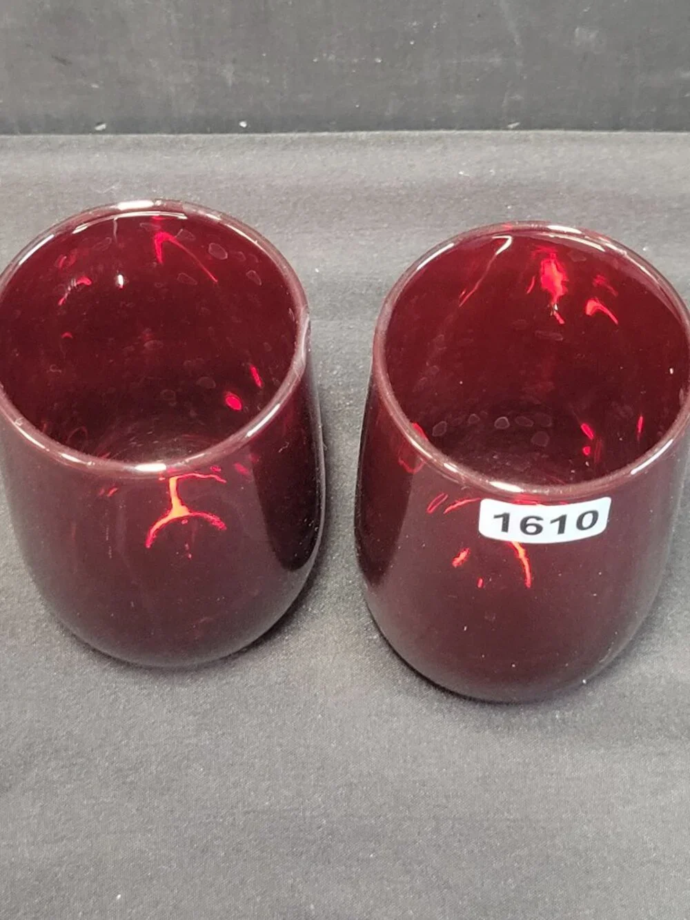 Vintage RUBY RED GLASS JUICE GLASSES 4 oz. set of 4